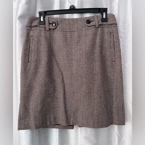 Banana Republic Houndstooth A-Line Skirt - Brown/Black
